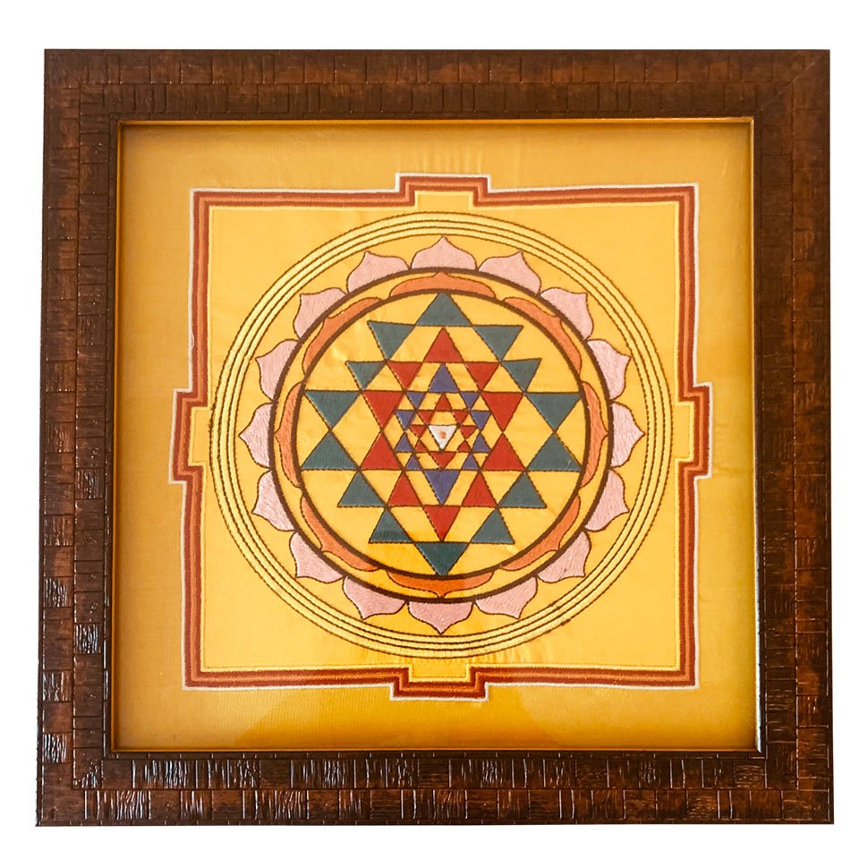 sri Yantra embroidered on pure silk